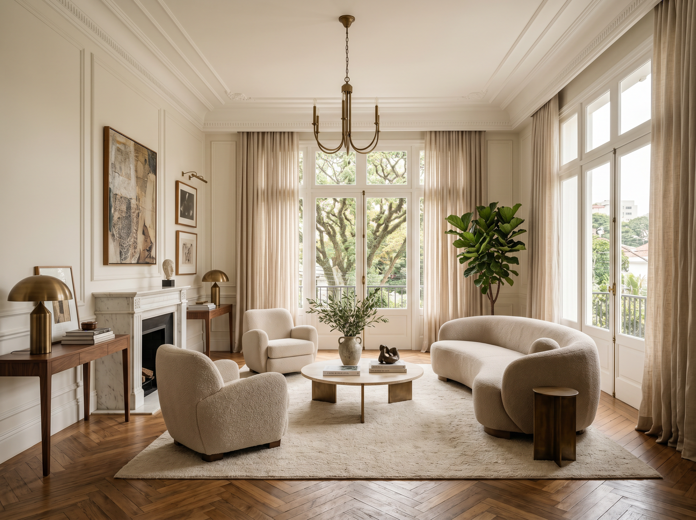 Sala clássica em apartamento em Vila Nova Conceição